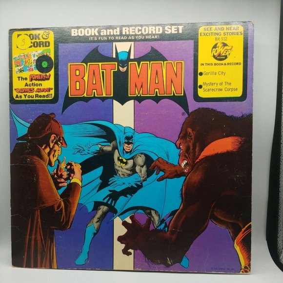 Vintage Batman Book & Record Set Gorilla City / Scarecrow Vinyl LP 1976